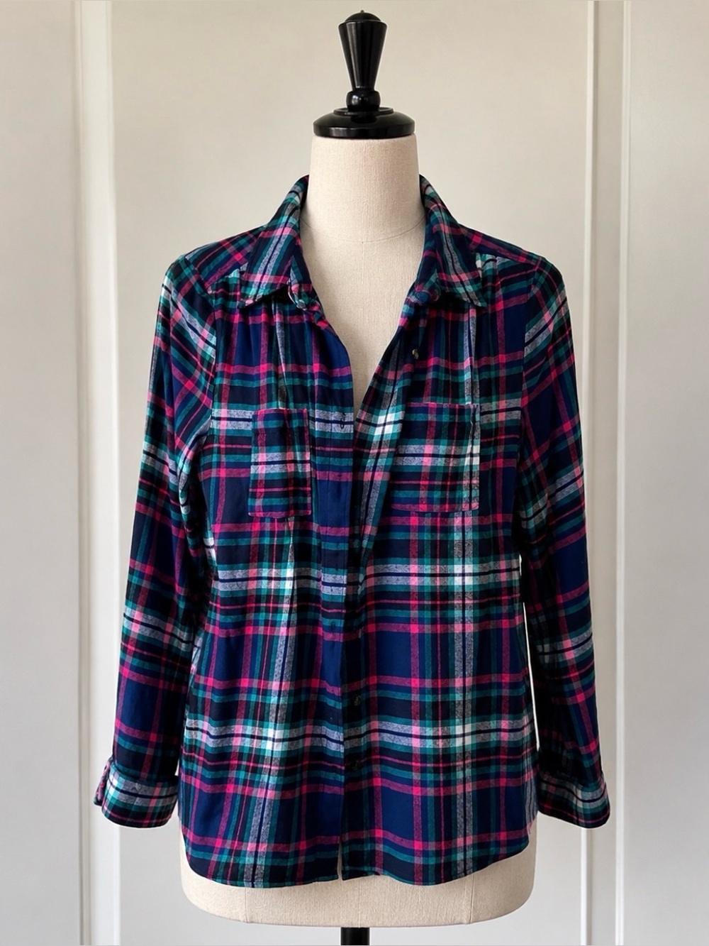 Jaime & Layla Blue and Green Button Down Shirt